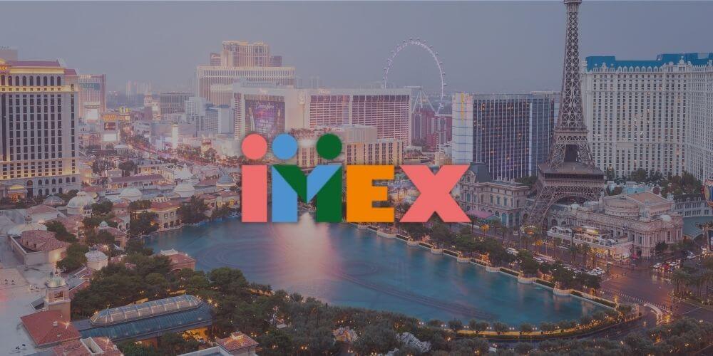 IMEX's logo with Las Vegas in the background